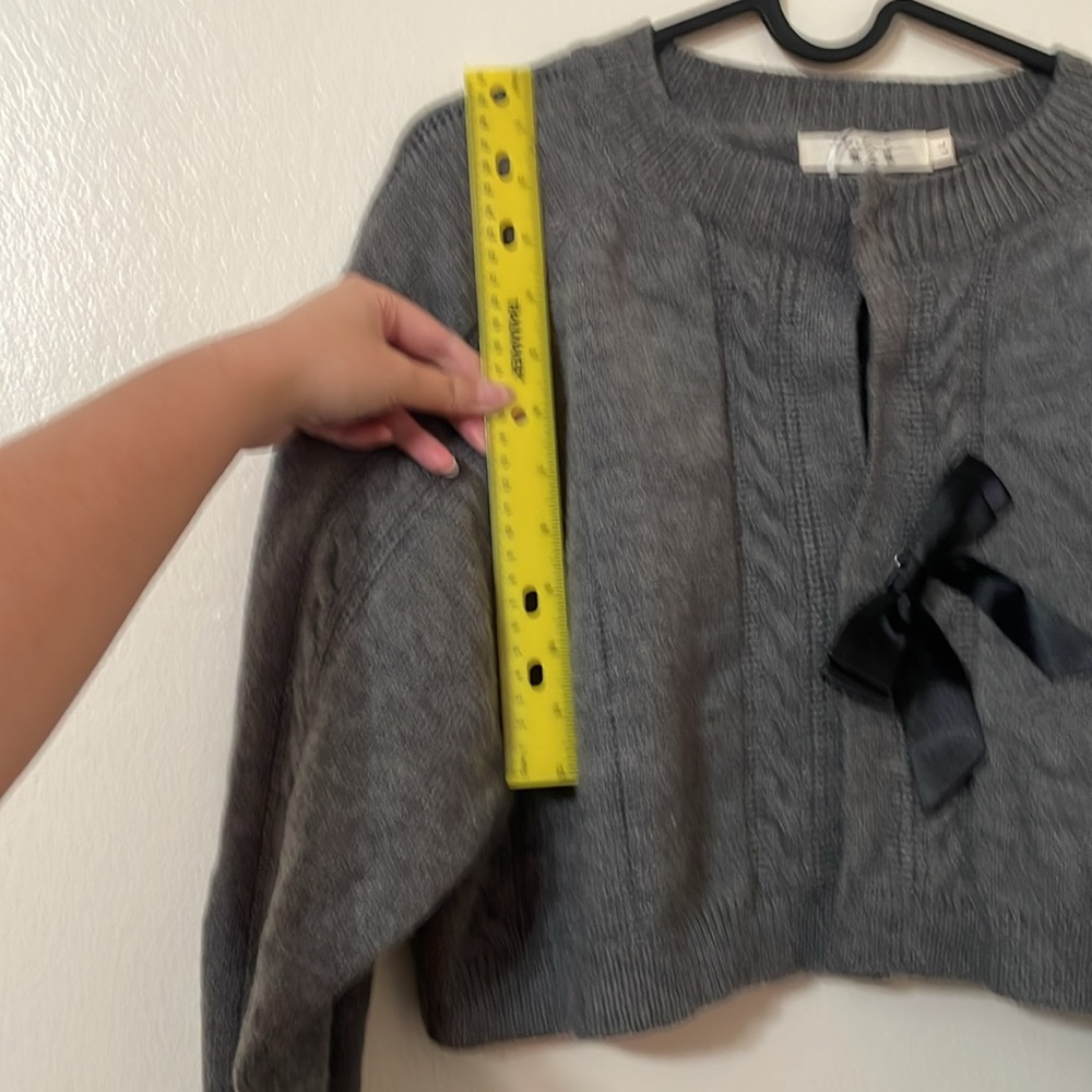 Knit Round Neckline Solid Tie Front Cardigan - image 8